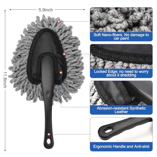 Vidspl Car Interior Duster Detailing Brush Set, Microfiber Towels, Dash Vent