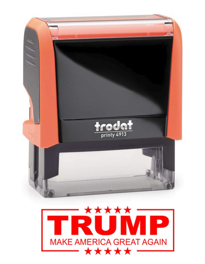TRUMP MAGA Stamp - Trodat 4913 Red Self-inking Stamp - RED INK