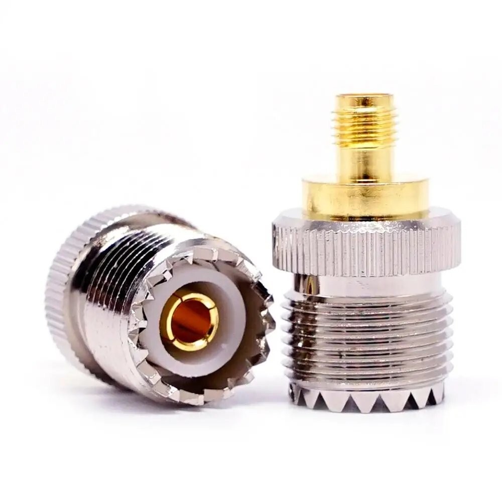 SO-239 UHF Female Jack to SMA Female Jack RF Adapter Barrel Connector