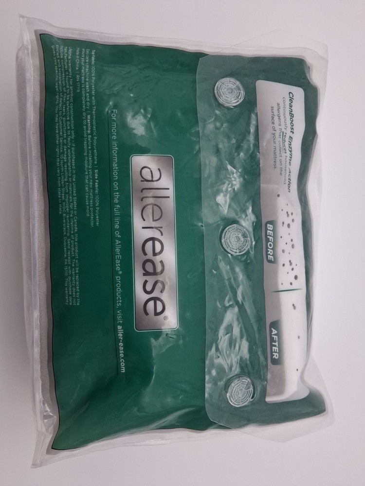 AllerEase Twin Soft Waterproof Allergy Defense Fitted Terry Mattress Protector