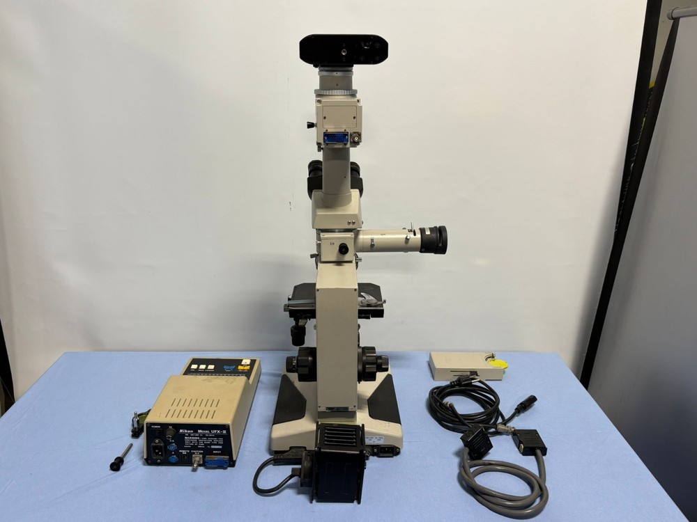 Nikon Optiphot Trinocular Microscope w/ UFX-II Camera Controller & Accessories