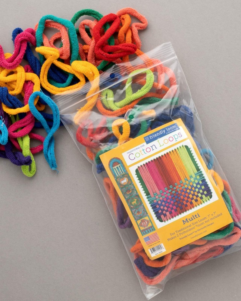 Friendly Loom | 7” Traditional-Sized Multicolor Potholder Small,