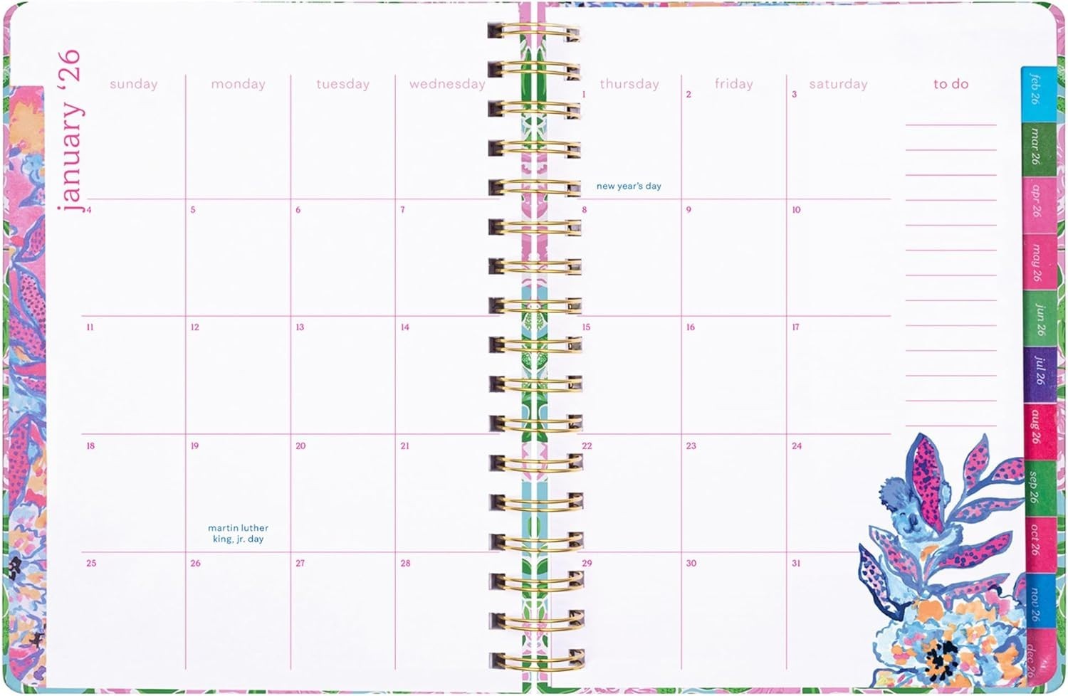 Lilly Pulitzer 17 Mo Jumbo Daily Planner Aug 25 - Dec 26 Weekly Monthly Agenda