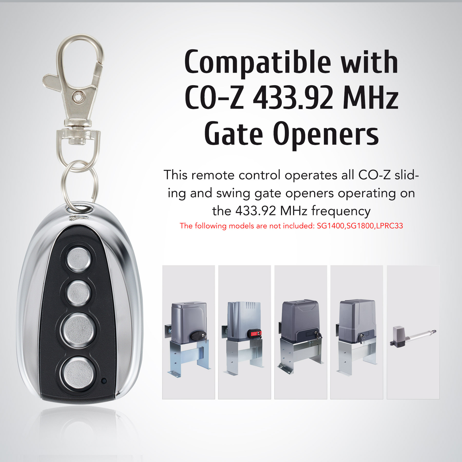CO-Z Remote Control Automatic Wireless Operator for Sliding Gate Opener.