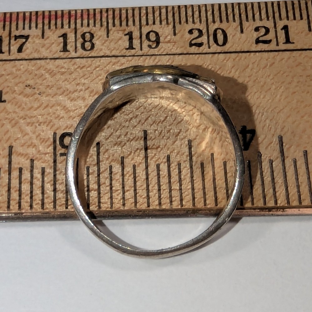 Original WWII US Military STERLING Ruptured Duck Discharge Ring Diameter 22 mm