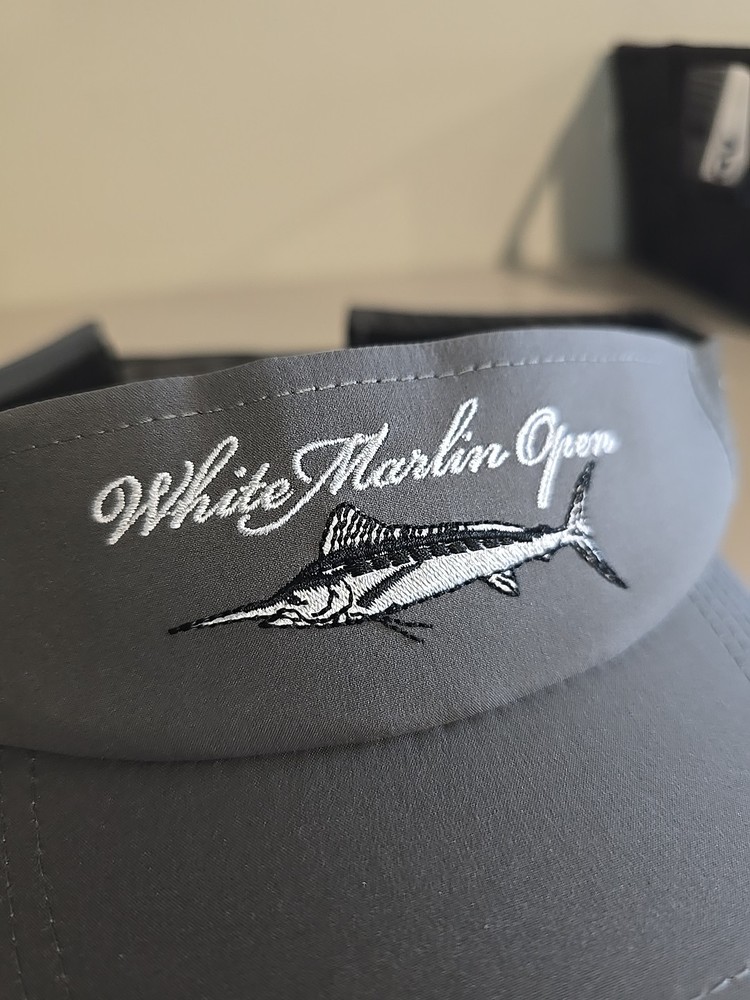 White Marlin Open Grey Visor With Hook & loop Closure One Size New Hook Optics