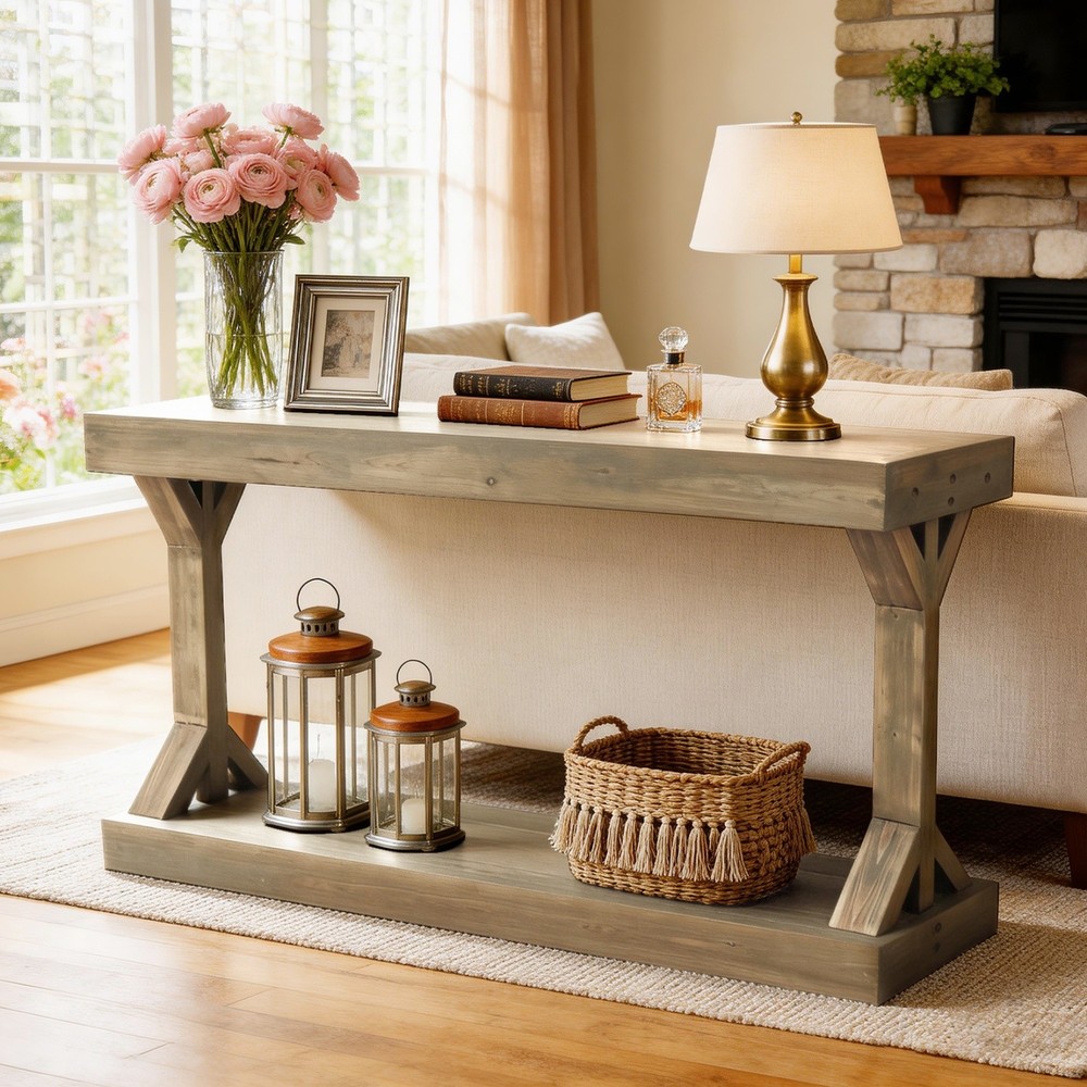 Extra Long Woode Entry Table Foyer Hallway Table Sofa Table Behind Couch Decor