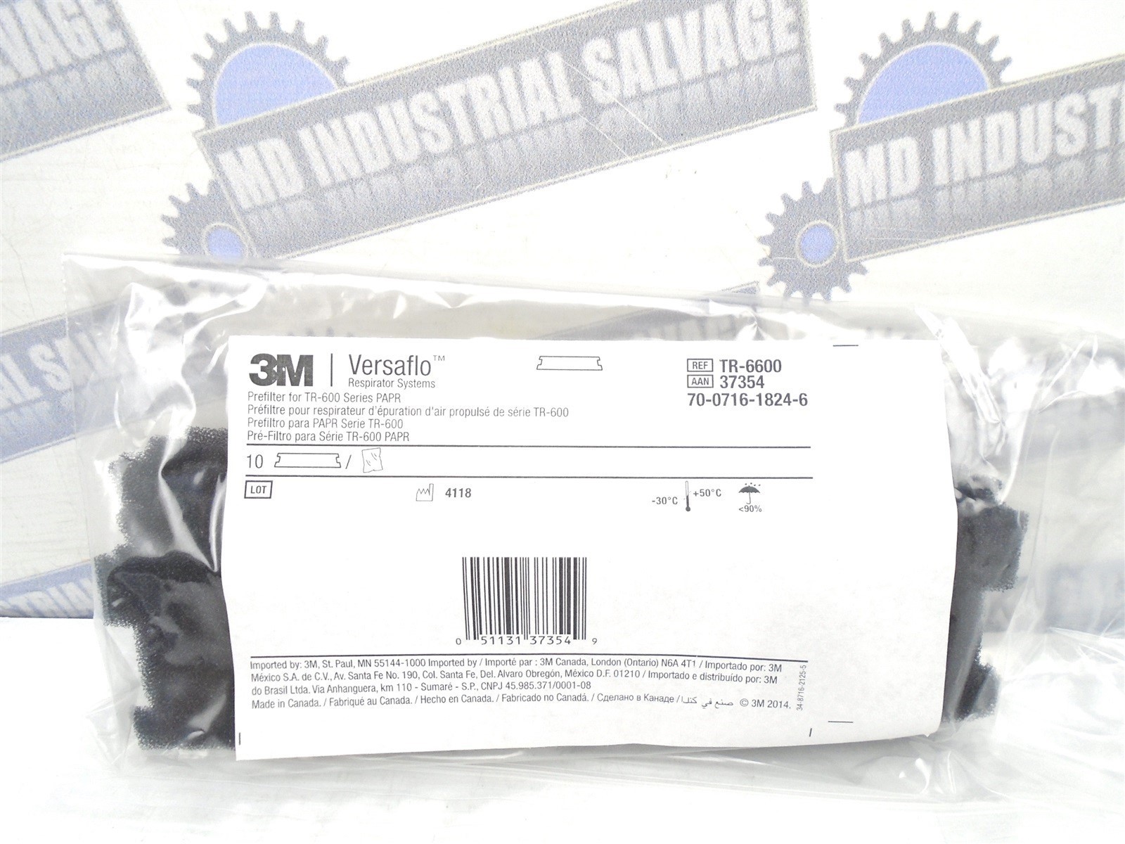 Genuine 3M - TR-6600 - 37354 - Versaflo PREFILTER for TR-600 PAPR - (10-PACK)