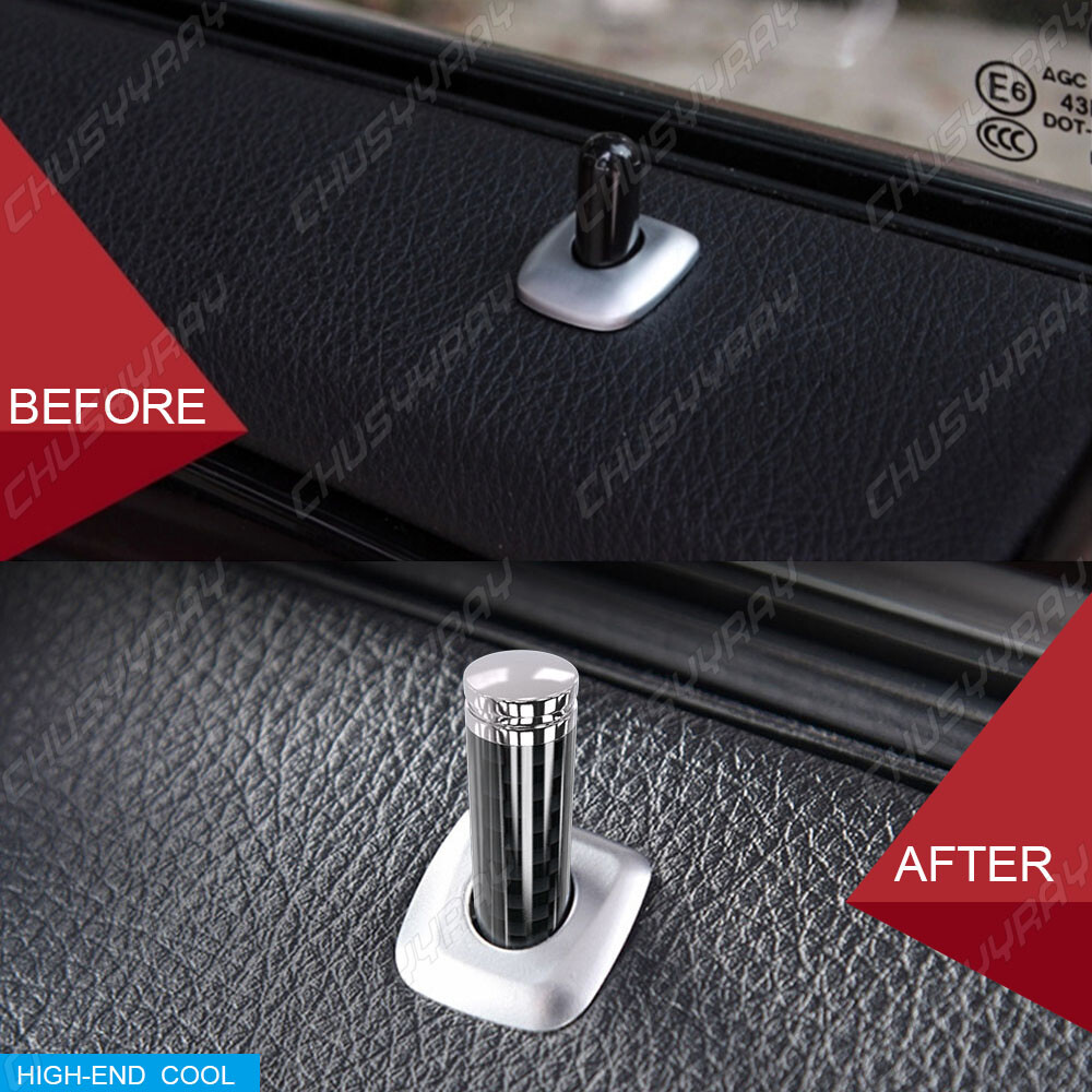 4pcs Metal Car Truck Interior Door Lock Knobs Handle Pull Pins Covers Caps