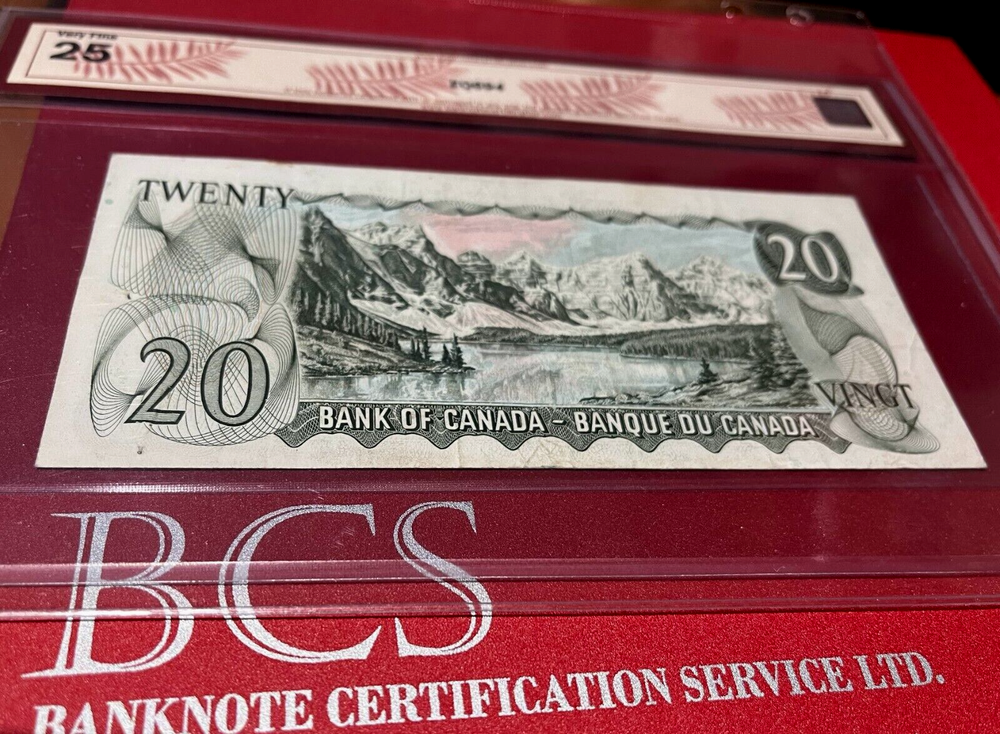 MISCUT/MIS-ALIGNED 1969 $20-BCS Certification Very Fine BC-50b