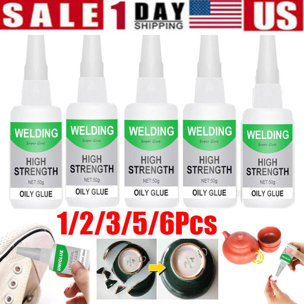 6/3PCS Jue Fish Welding High-Strength Oily Glue Uniglue Universal Super Glue 50g