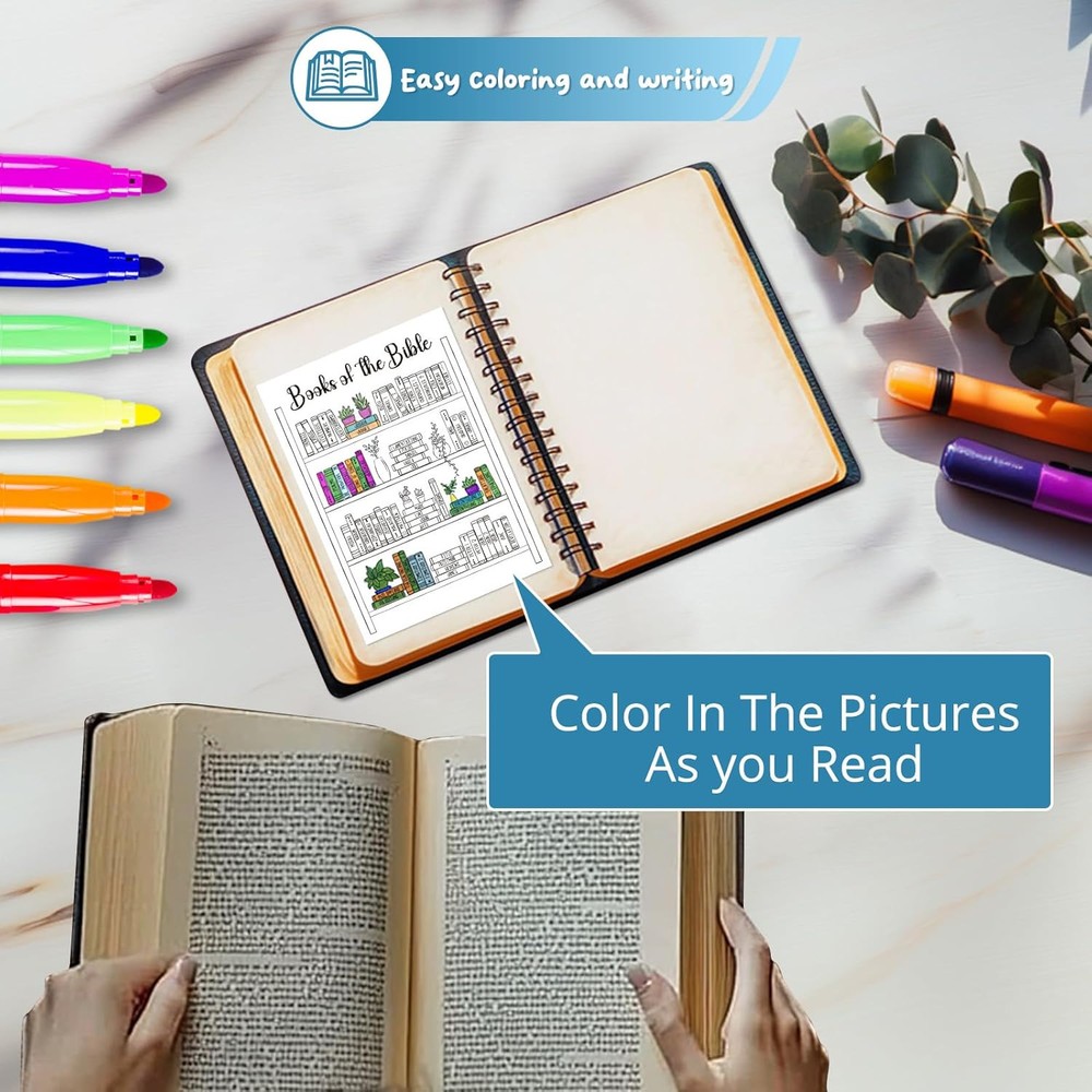 Bible Tracker Sticker - Bookshelf Coloring Page, Reading Tracker for Study & Org