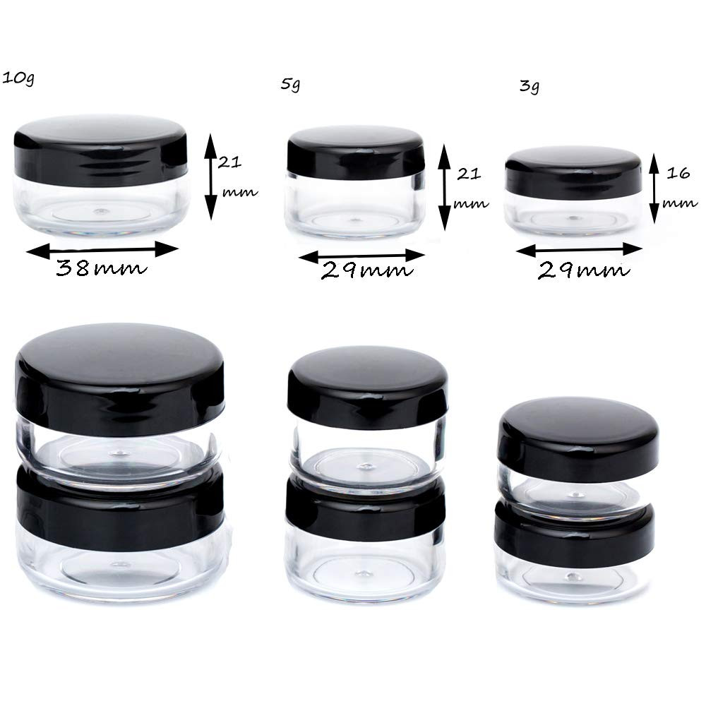 3 Gram Sample Containers with Lids, 50 Count Tiny Sample Jars, 3ML Makeup Cosmet