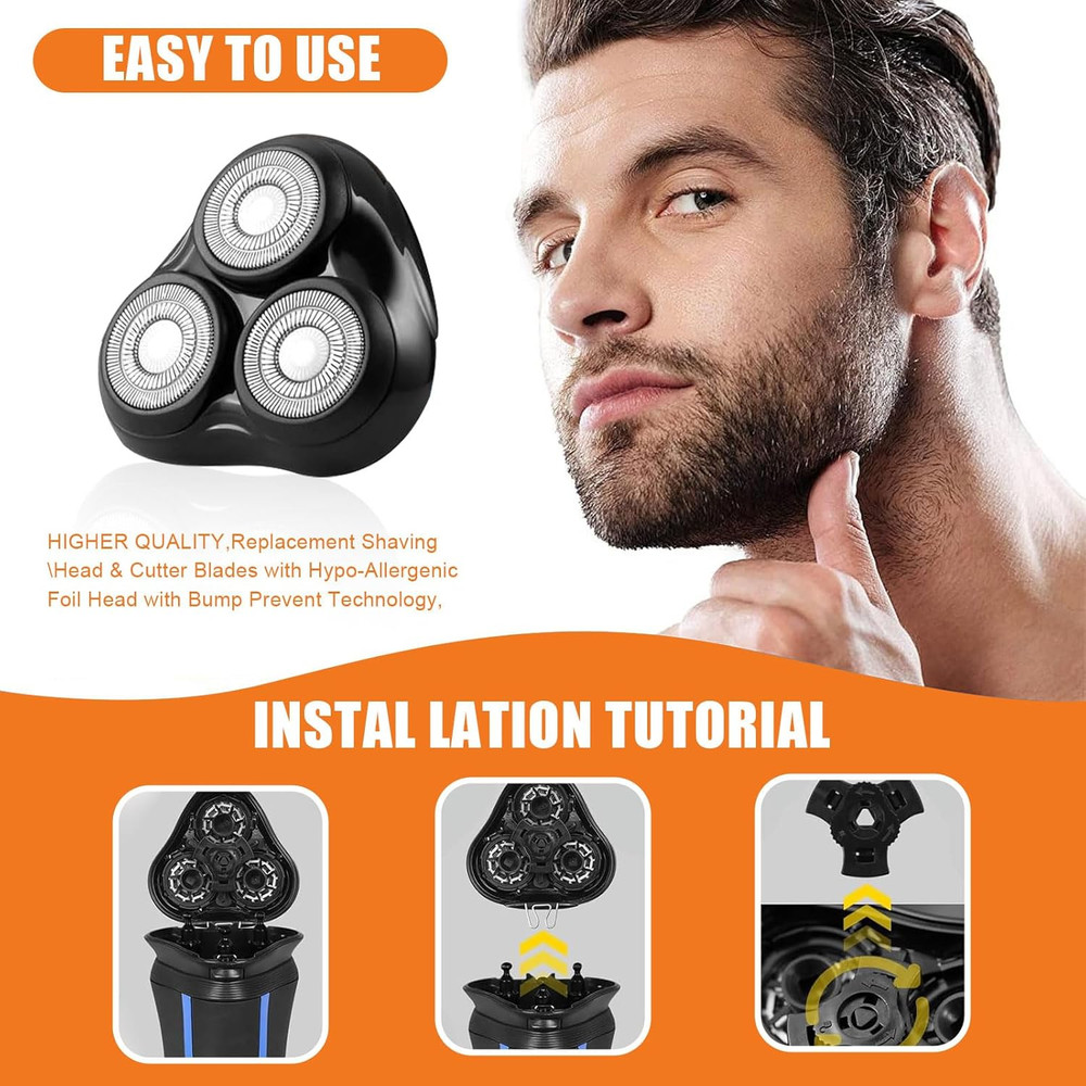 2PACK（Black） Universal Rotary Replacement Shaver Head,Compatible with Remington