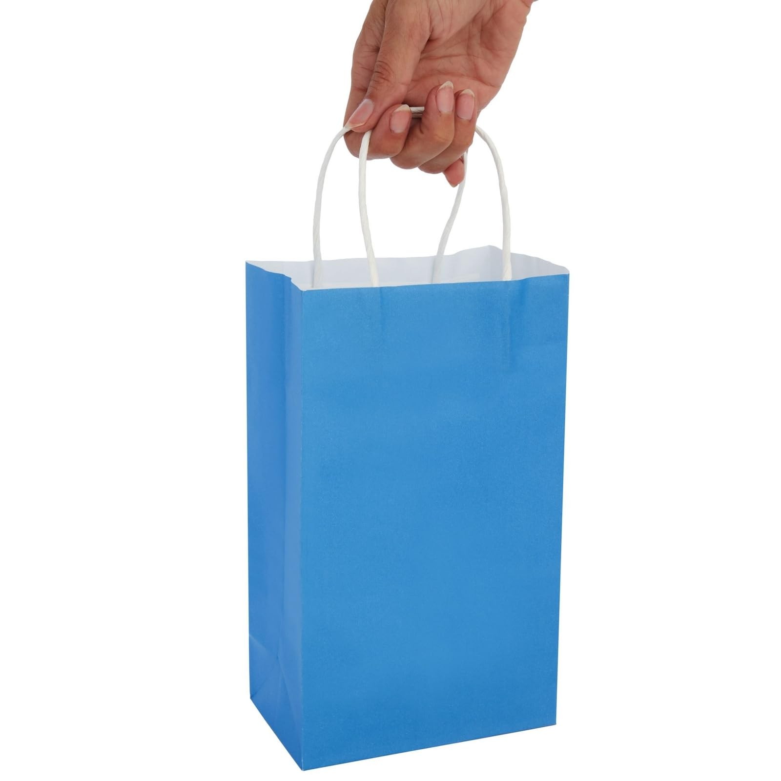 Gift Bags - 9 x 5 x 3 In, 25-Pack, Blue - Party Favor Bags with Handles for C...