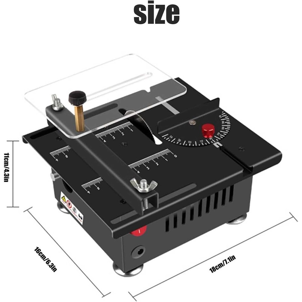 Multi-Functional Mini Table Saw Speed & Angle Adjustable 16MM Cutting Depth E1I6