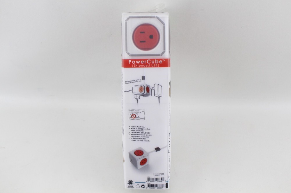 ALLOCACOC POWERCUBE EXTENDED USB 4 OUTLETS NEW