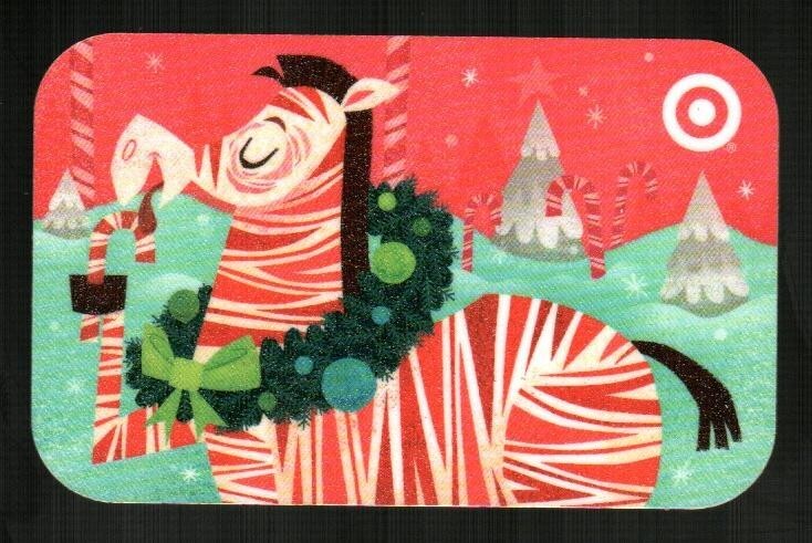TARGET Candy Cane Striped Zebra ( 2008 ) Gift Card ( $0 )