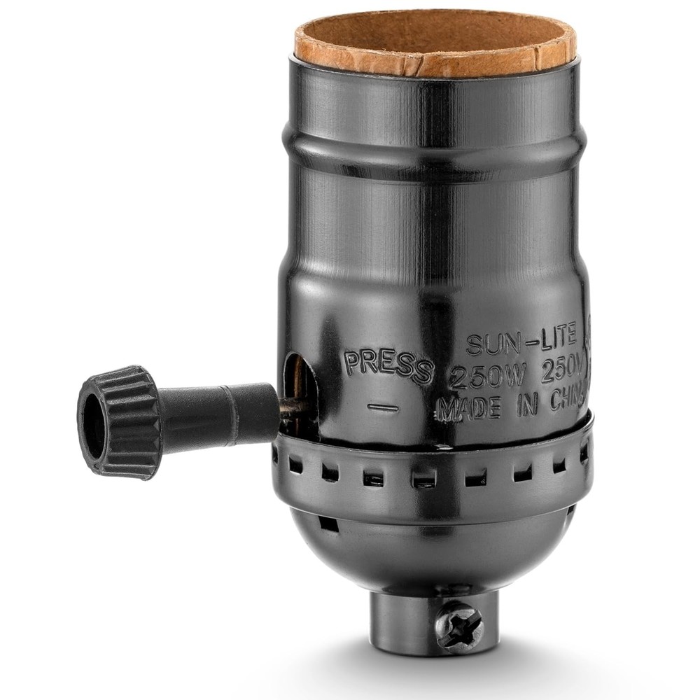 3 Way Dimmable Socket Kit - E26 Base, Turn Knob for Low-Medium-High Light Set...