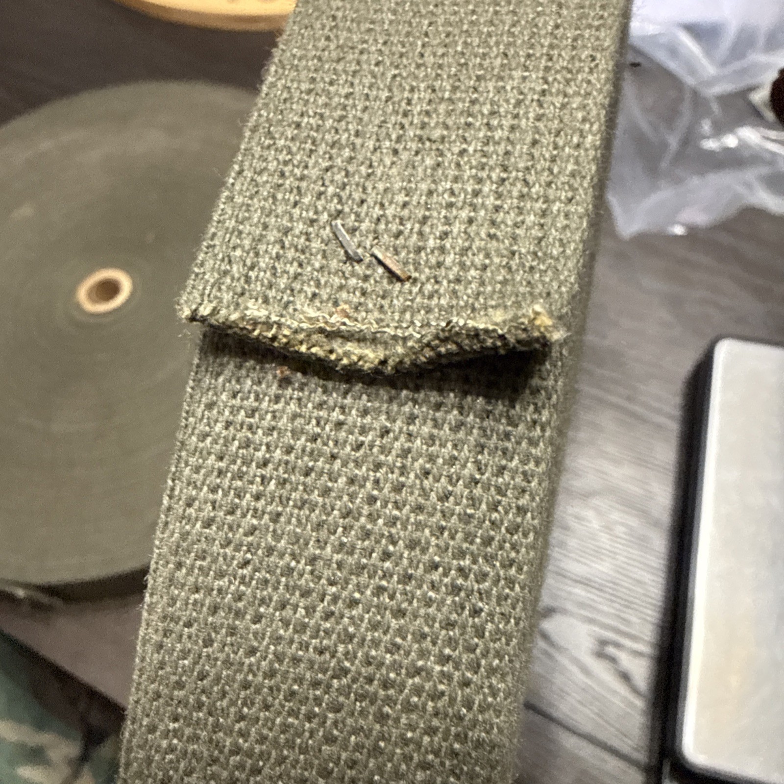 Vintage U.S. Military OD-7 Cotton Webbing 1.25 inch wide ~ 60 Yards NOS