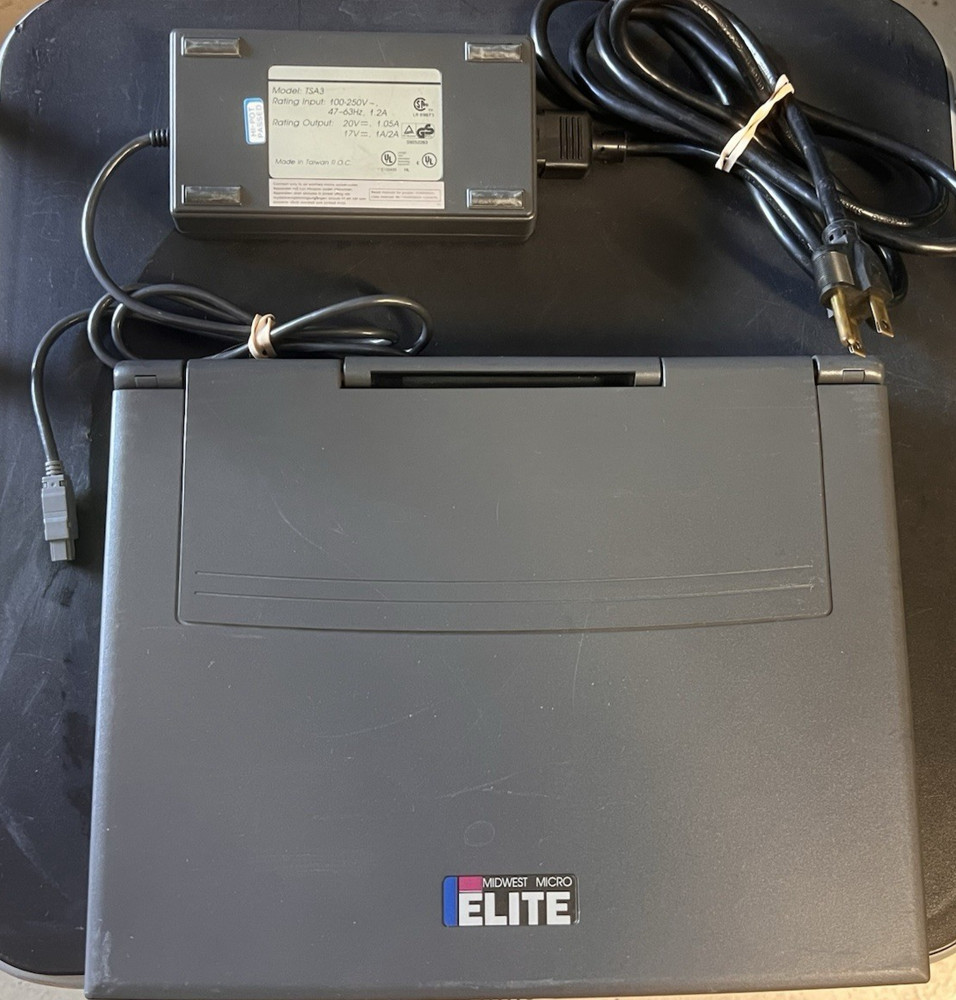 Midwest Micro Elite TS38 486 Notebook Laptop Computer Trackball & Power Adapter