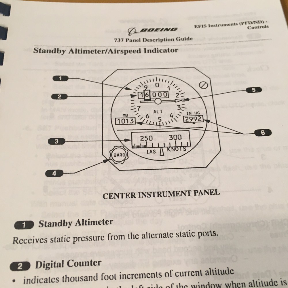 Boeing 737 Instrument Panel Description Guide