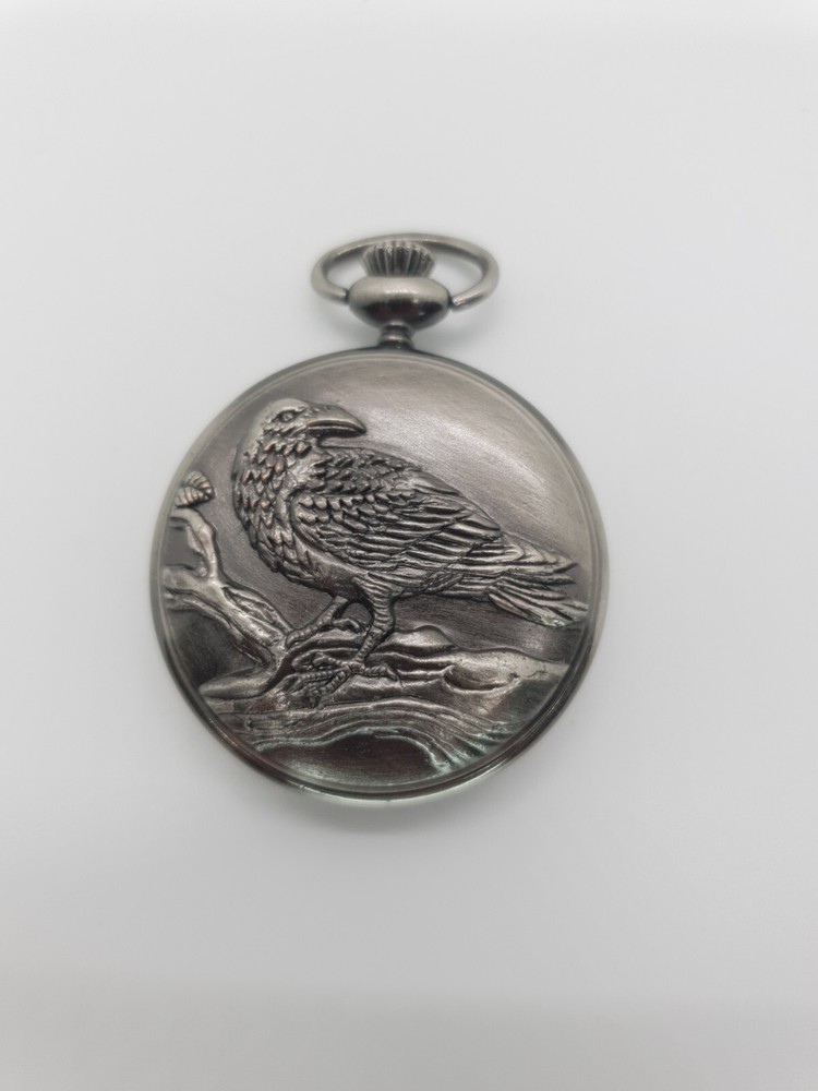 Plain Front - Eagle on Back Pocket Watch - New Battery