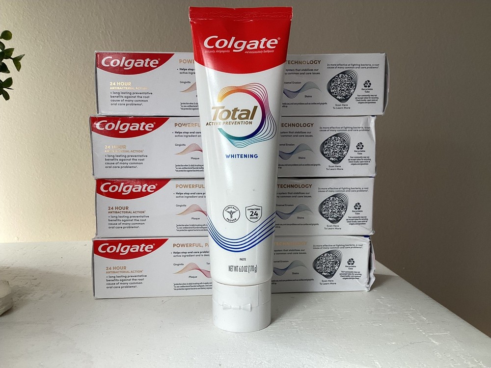 Colgate Total Active Prevention Whitening Toothpaste, 6 oz., 4 pack