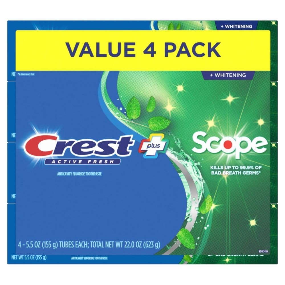 Crest Whitening Plus Scope, Complete Active Fresh + Whitening Toothpaste, 5....