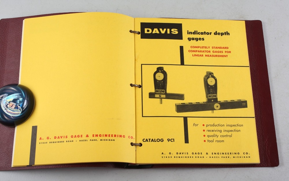 Vintage Davis Gage Components Catalogs Binder Process Design Engineering