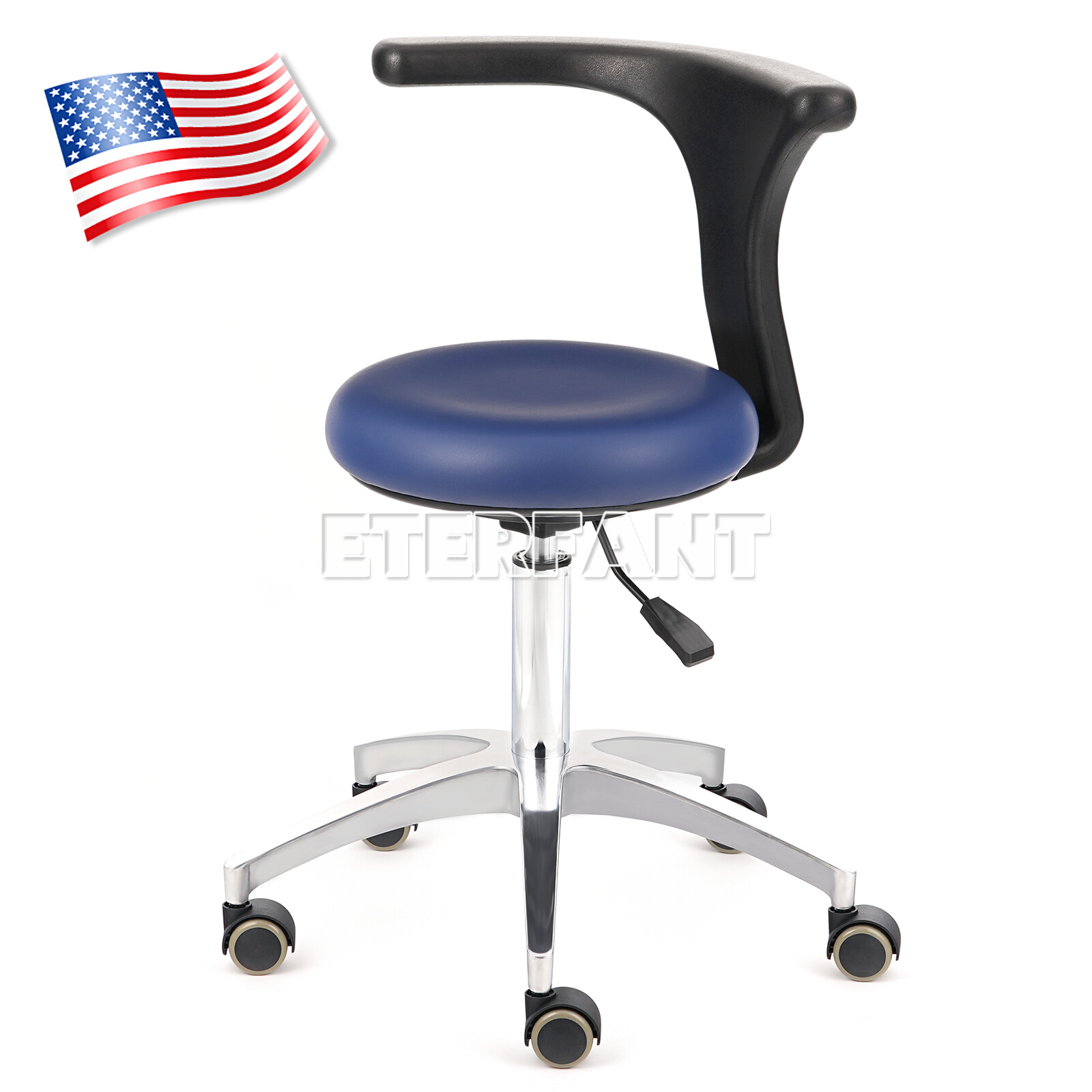 ETERFANT Adjustable Dental Doctor Assistant Stool Mobile Chair PU Leather