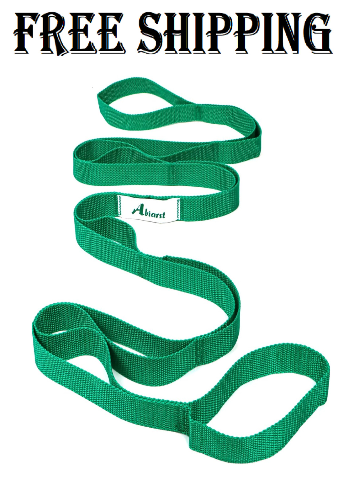 Abiarst Stretching Strap Yoga Strap for Physical Therapy, 10 Loops Yoga Strap...