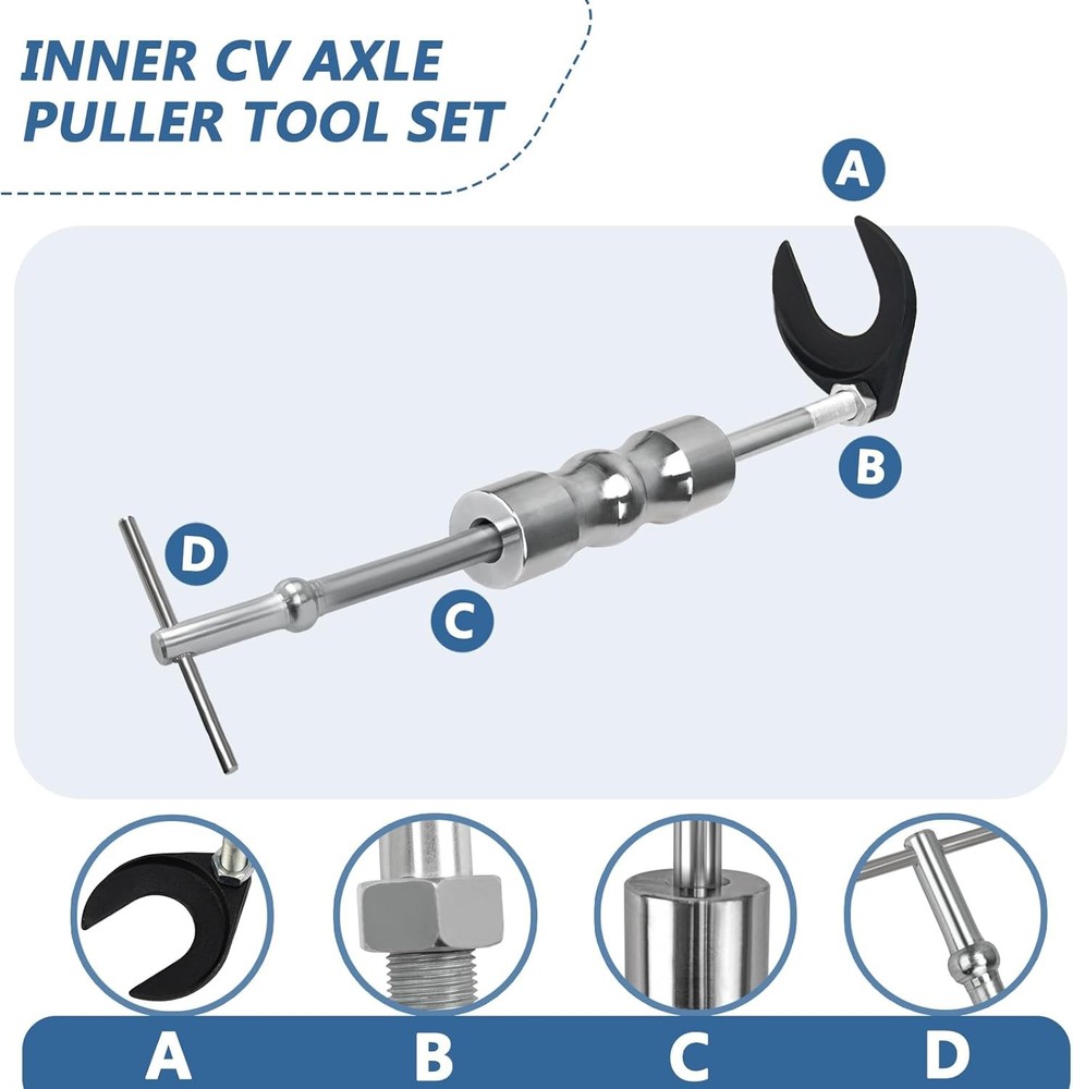 Inner CV Axle Puller Tool Set with 5/8"-18 Slide Hammer & Adapter Front Wheel