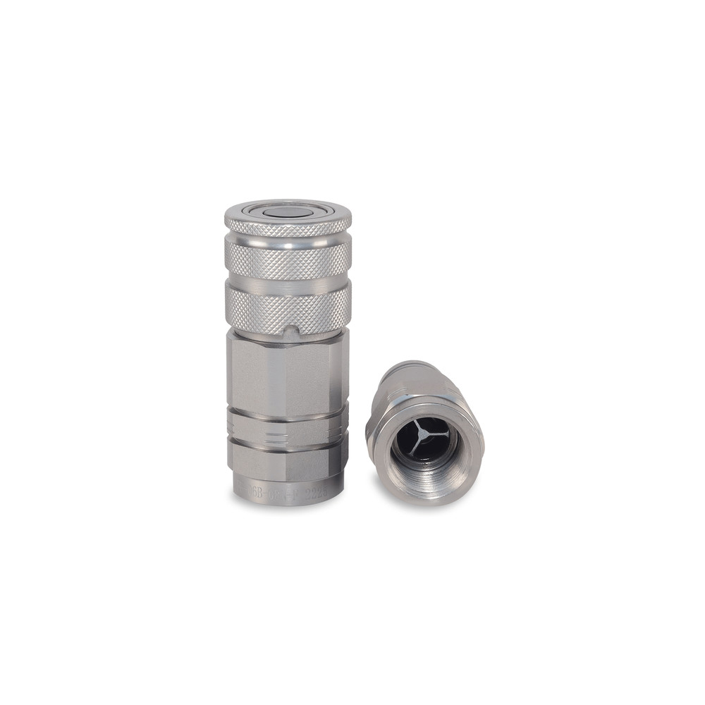 3/8″ Flat Face Hydraulic Quick Couplers Set - 1/2″ NPT Thread