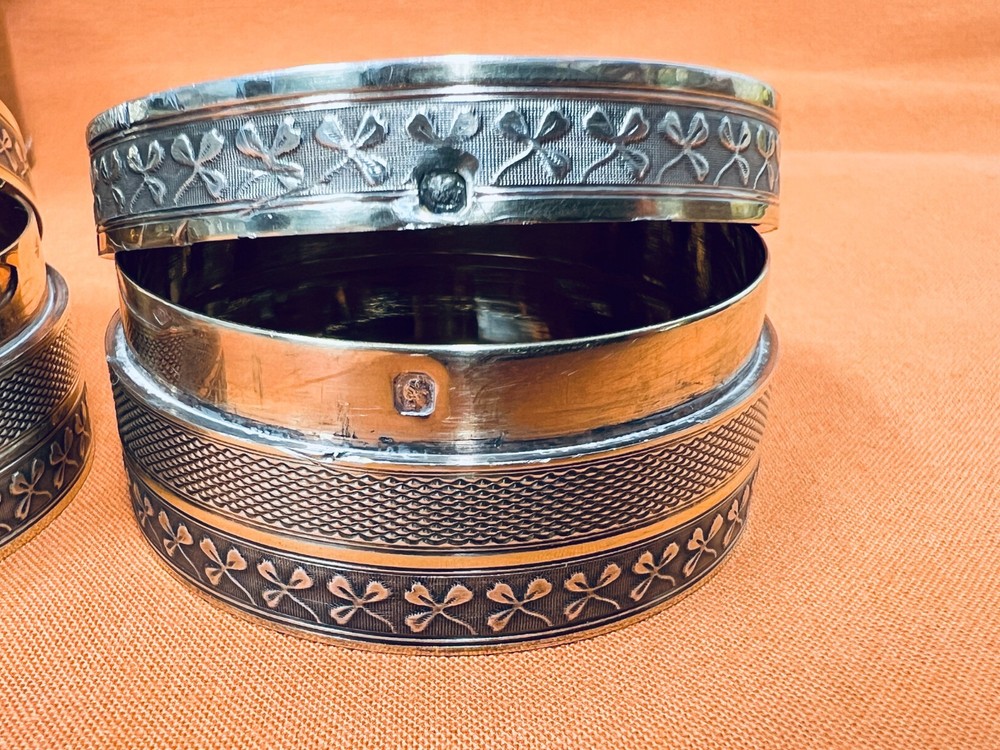 French Sterling Silver Snuff Box Set