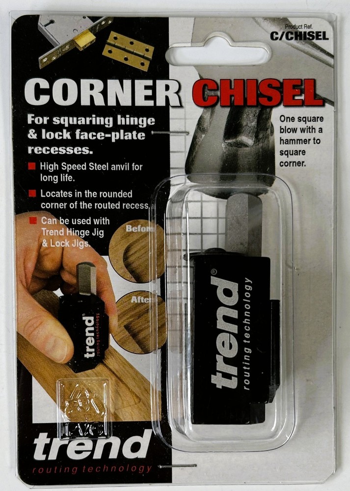 Trend Hinge Recess Squaring Corner Chisel, Quickly Square Up Rounded Corners NEW