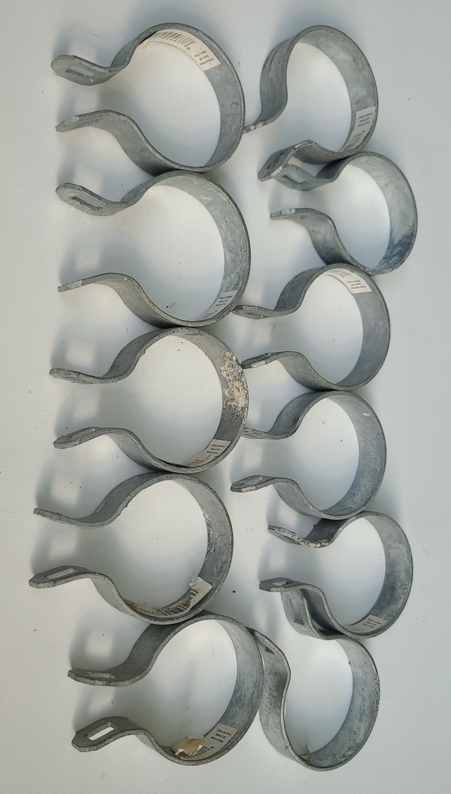 Galvanized Chain Link Brace Band, 2-3/8 In. Lot of 11 - Without bolts - NOS