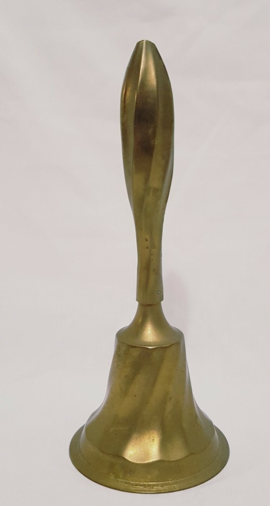 Vintage Brass Bell with Clapper Swirl Pattern 7"