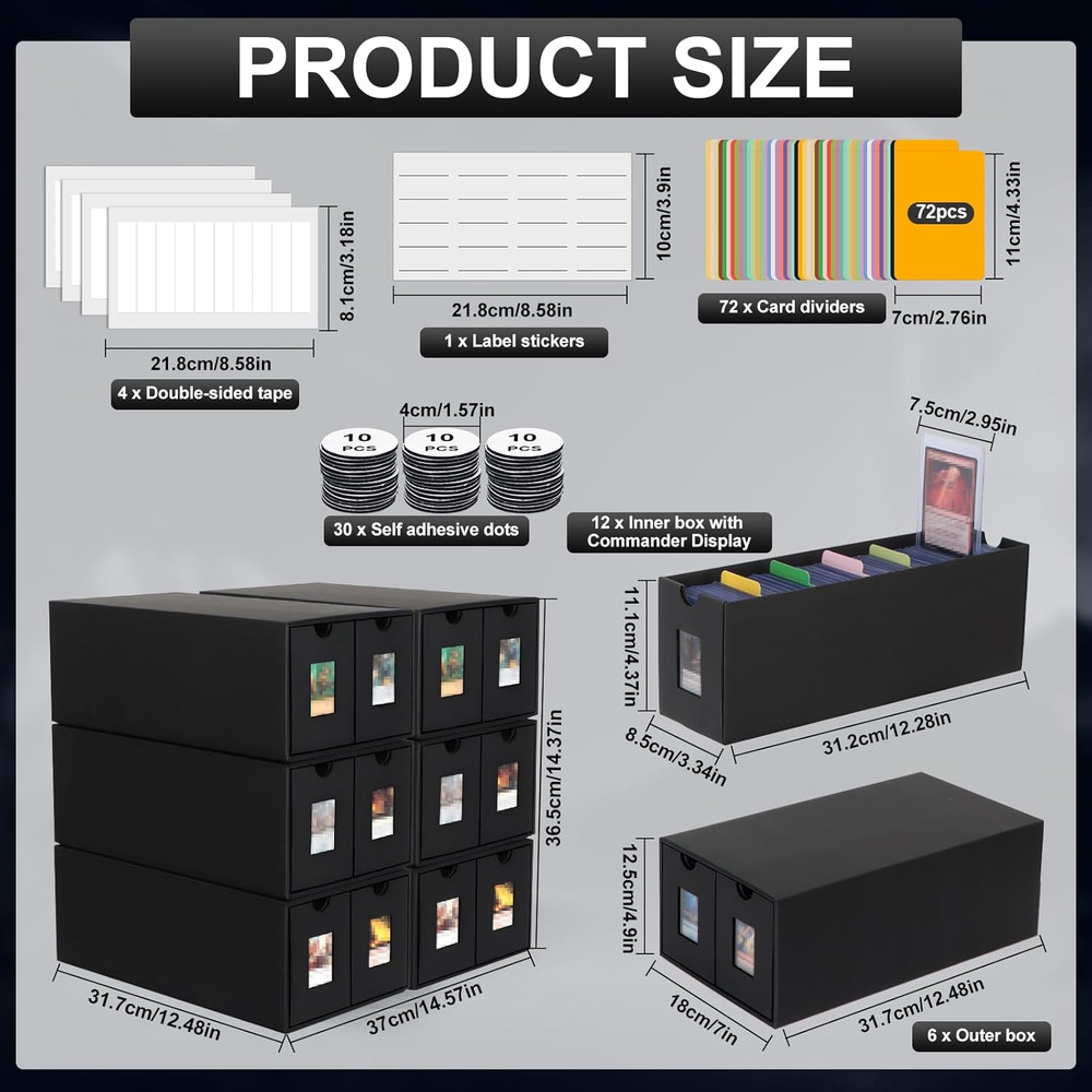 11000+ Card Storage Box, 2000+ Toploader Card Storage Box for Commander Display,