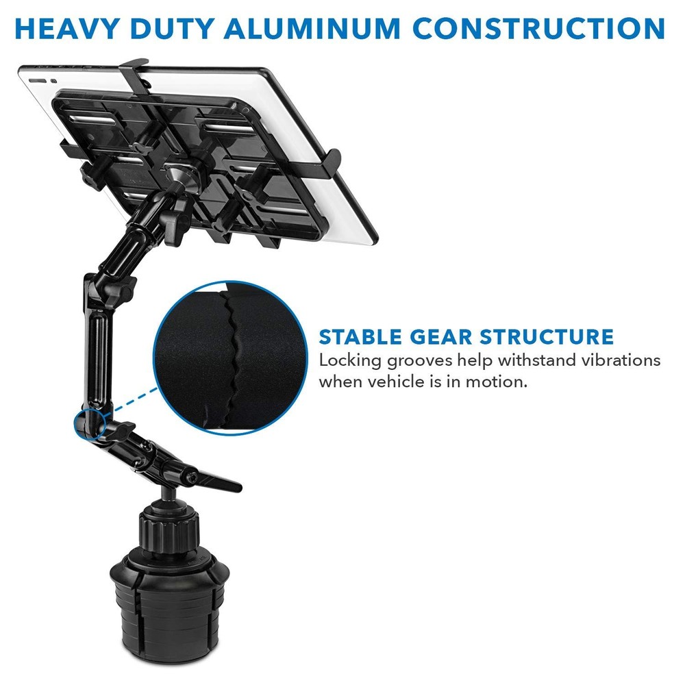 Heavy Duty Tablet Mount for Car Cup Holder Universal ELD Compliance Solution