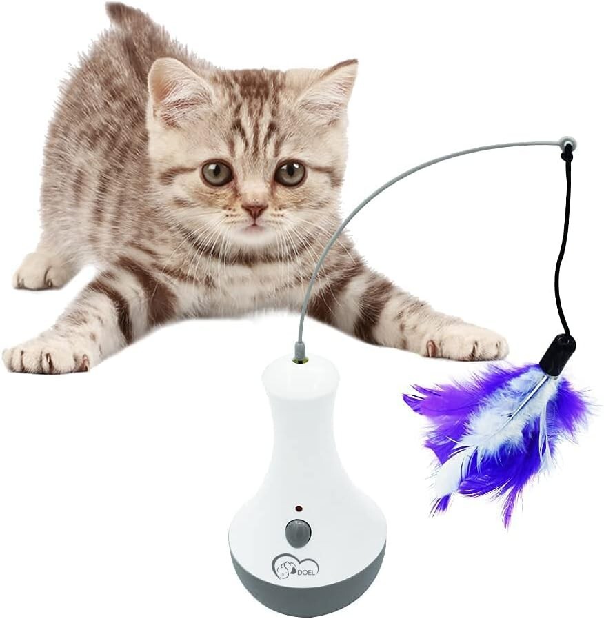Cat Feather Toy Pet Entertainment Automatic Toy Interactive Play Pet Toys Gift