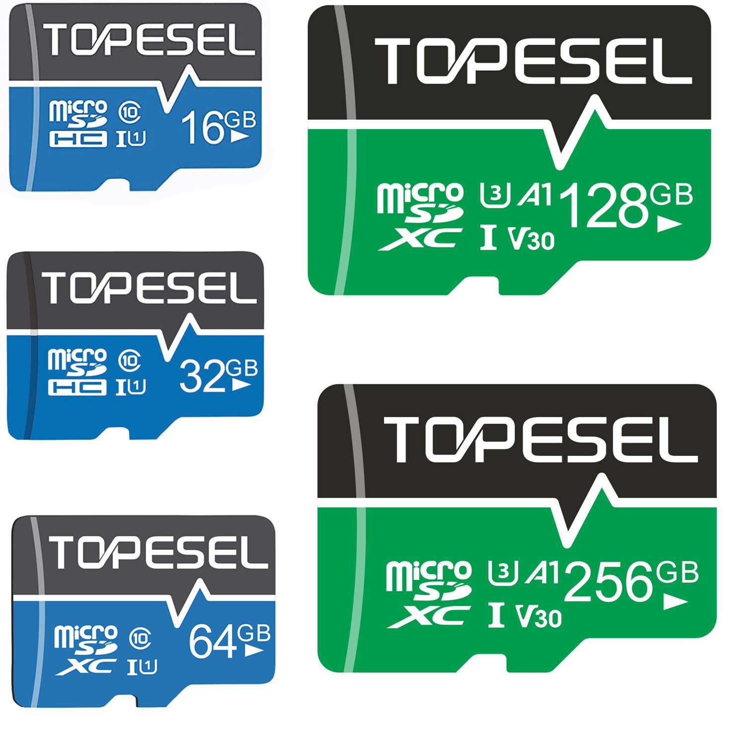 Topesel Ultra Micro SD Card C10 16GB 32GB 64GB 128GB 256GB Wholesale 1/2/5/10pcs