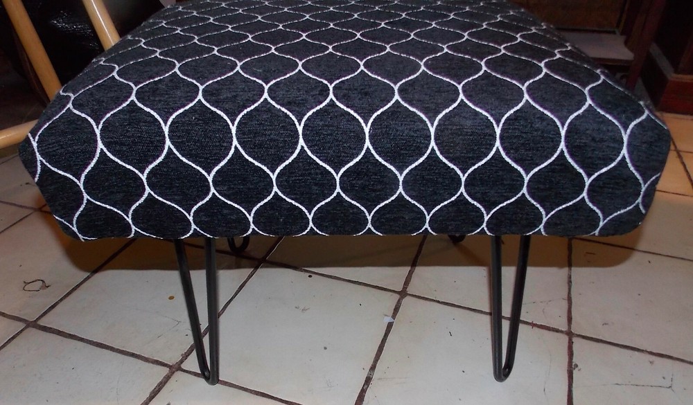 Black Mid Century Footstool / Stool (RP-FS103)