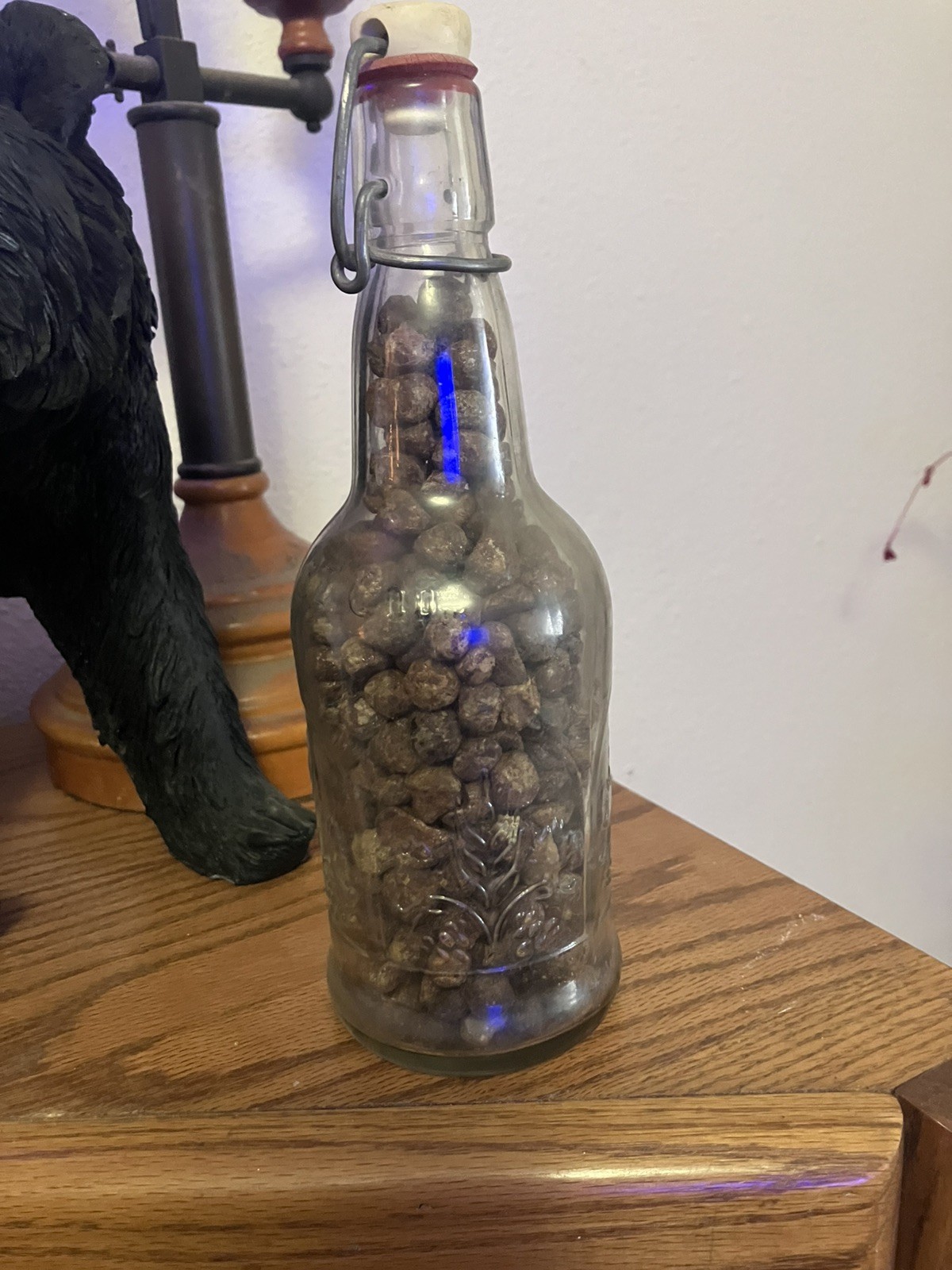 Lot of Idaho Star Garnet 3.44 pounds including glass.