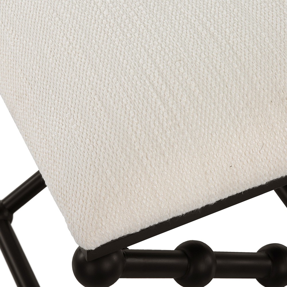 Uttermost 23782 Iron 24"W Iron Accent Stool - Black