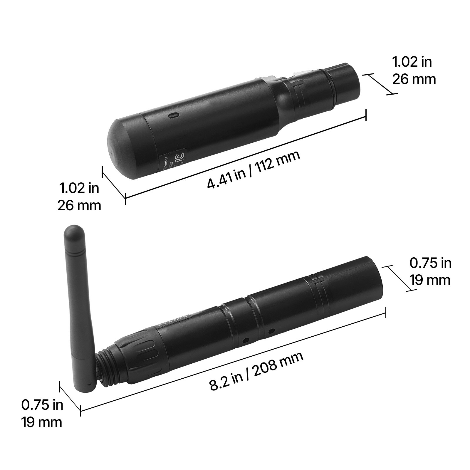 DMX Wireless Receiver Transmitter Rechargeable Battery Stage Light 8 PCs Black