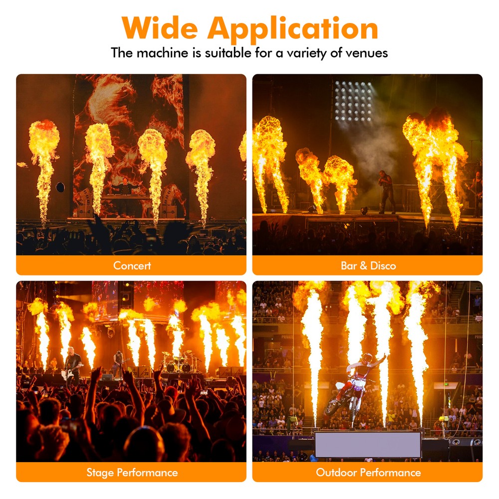 2x 200W Fire Thrower Flame Machine Projector Stage Effect Disco Concert Show