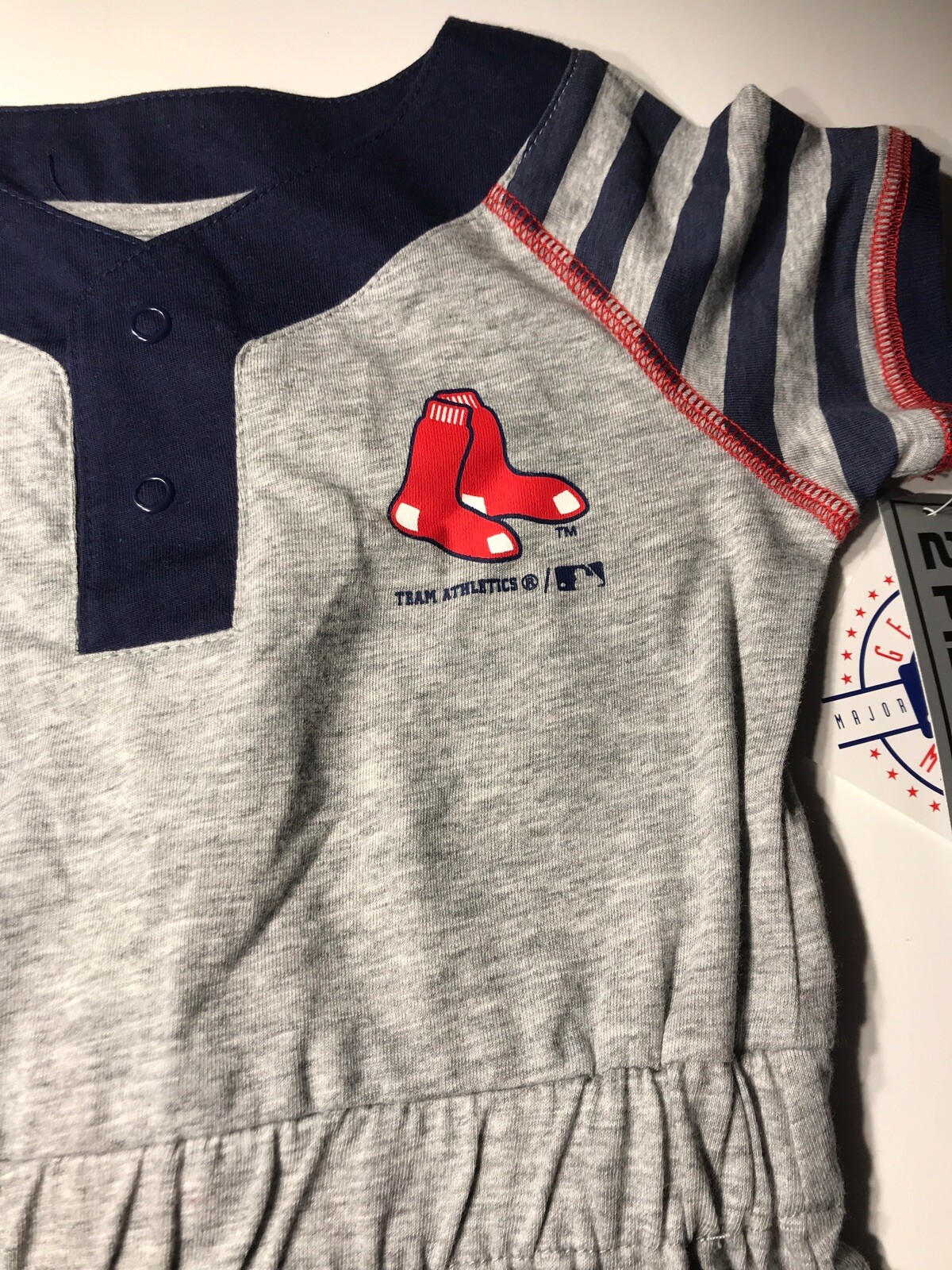 Toddler Girl's Boston Red Sox Striped Gray Dress - 18m, 2t, 3t, 4t - New!