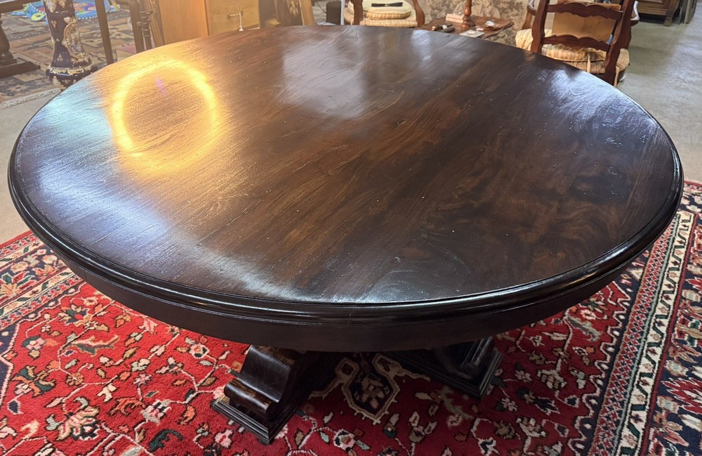 Vintage 60" Round Table Solid Hardwood Barley Twist Dining & Entry Table