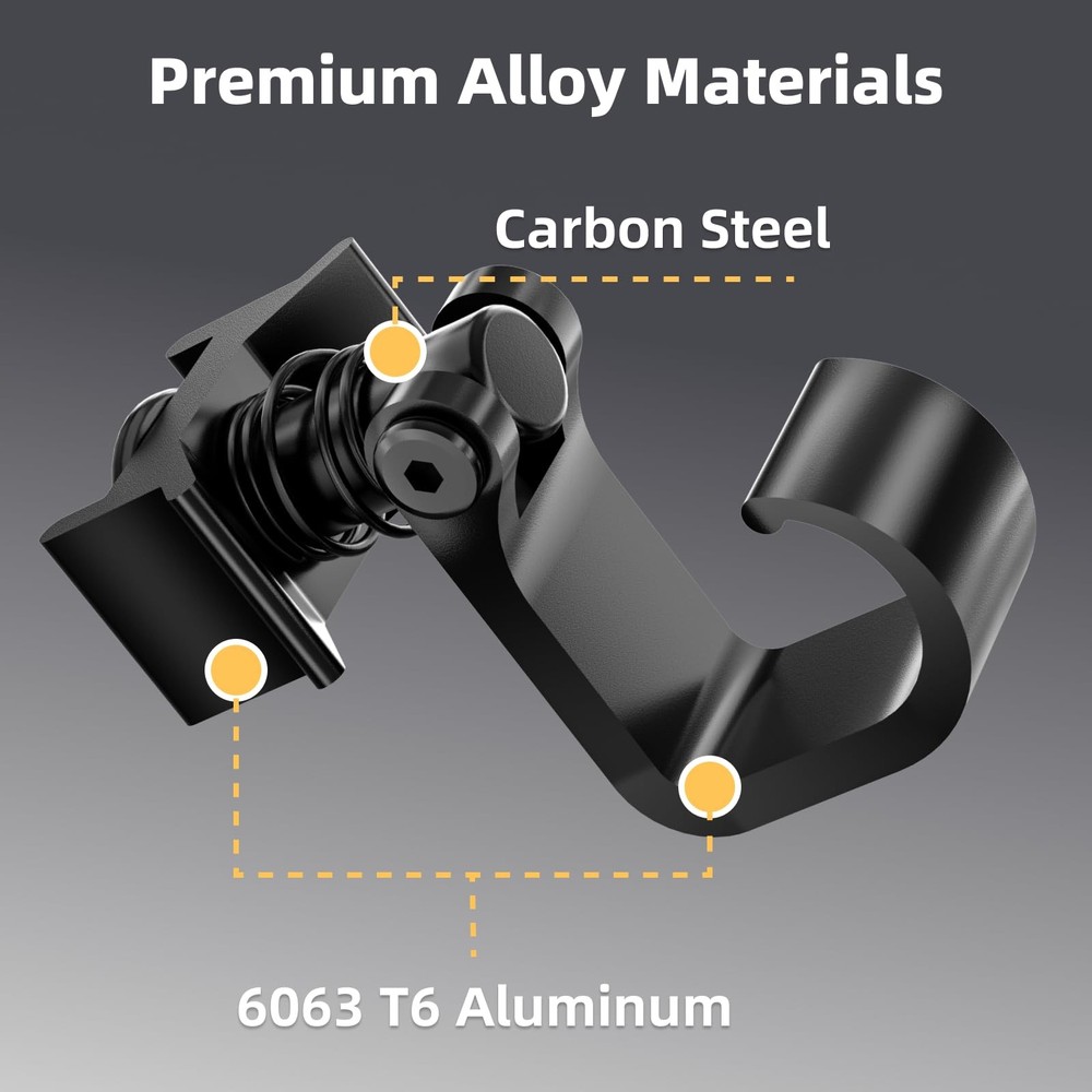 4 Pack L Track Hooks with Single Stud Fitting, Spring-Loaded Adjustable Gear ...